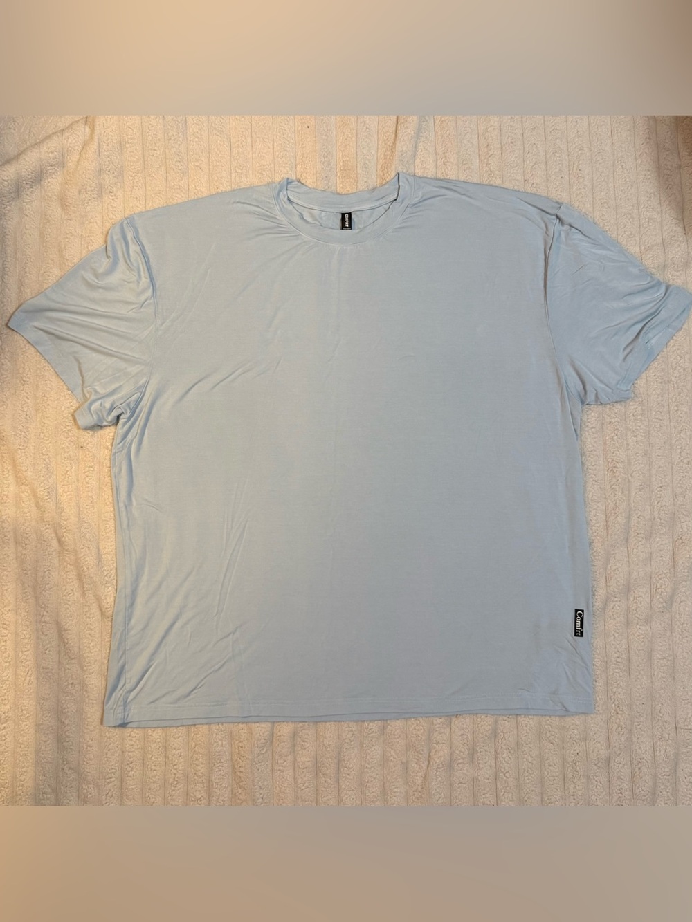 Comfrt 3XL Light Blue Soft & Light Crew Neck Tee Shirt
